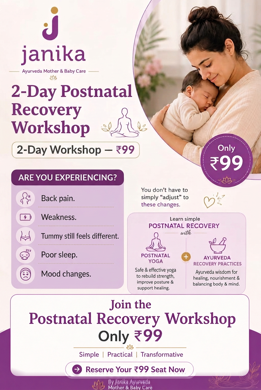 Janika Ayurveda two-day Postnatal Recovery Workshop